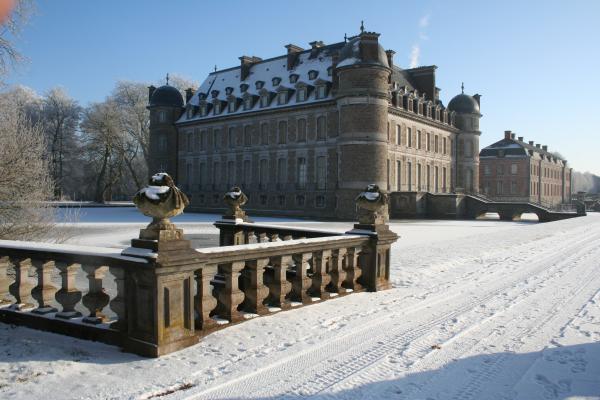 vue du château sous la neige